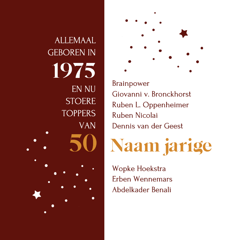 Verjaardagskaarten - Verjaardag toppers uit 1975