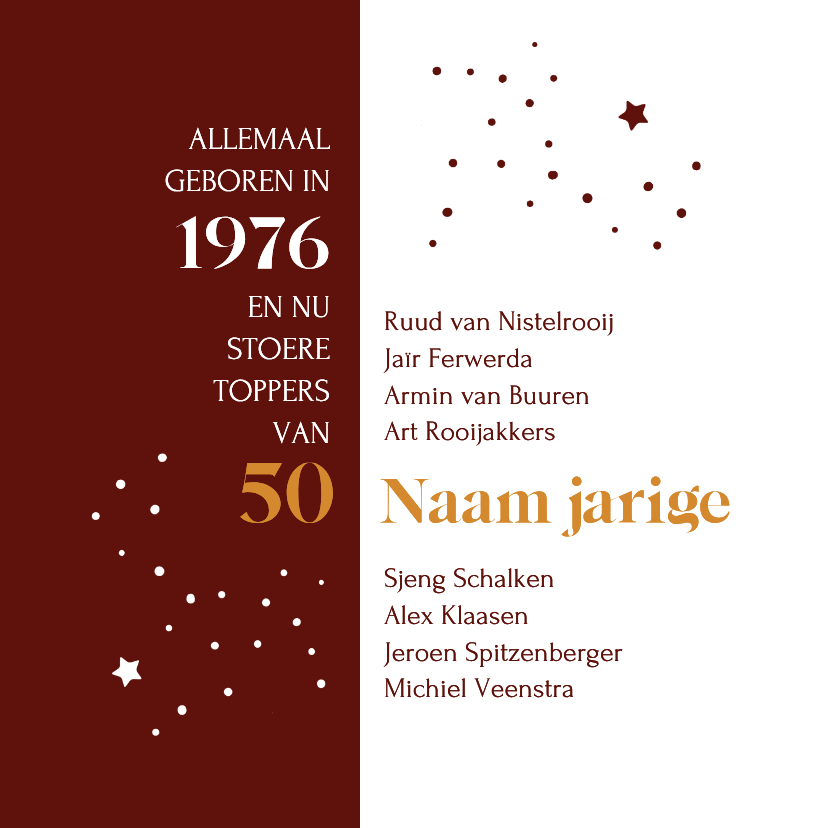 Verjaardagskaarten - Verjaardag toppers uit 1976