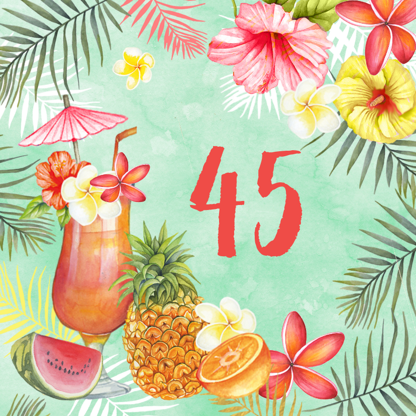 Verjaardag tropische cocktail - Verjaardagskaarten Verjaardagskaarten - Verjaardag tropische cocktail