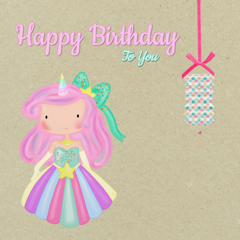 Verjaardag Unicorn Prinses - Verjaardagskaarten Verjaardagskaarten - Verjaardag Unicorn Prinses