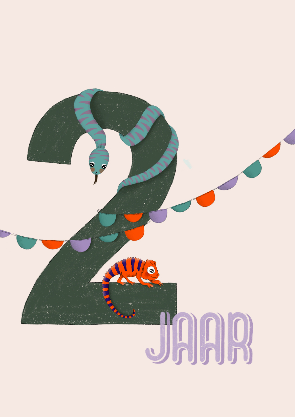 Verjaardagskaart - 2 jaar feestdieren - Verjaardagskaarten Verjaardagskaarten - Verjaardagskaart - 2 jaar feestdieren