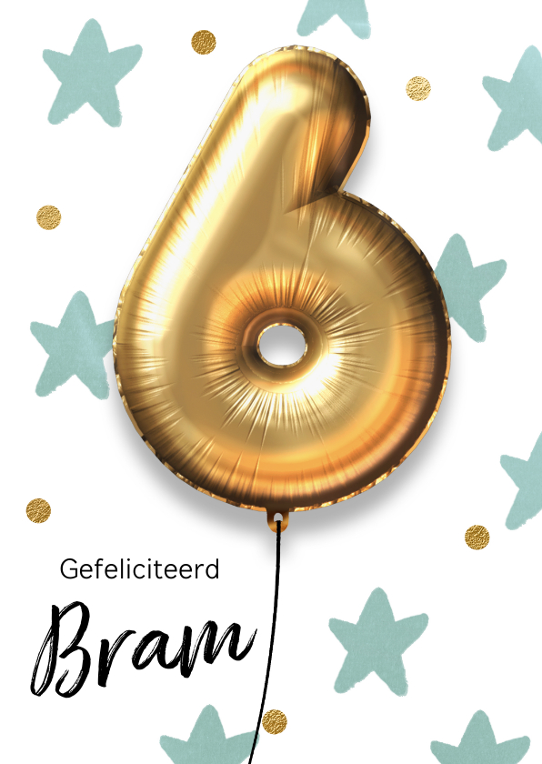 Verjaardagskaart 6 jaar ballon patrol sterren - Verjaardagskaarten Verjaardagskaarten - Verjaardagskaart 6 jaar ballon patrol sterren