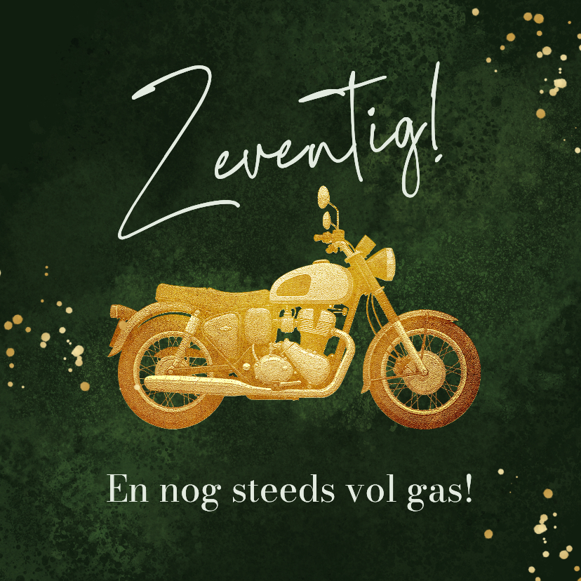 Verjaardagskaarten - Verjaardagskaart 70 oude biker motor stoer