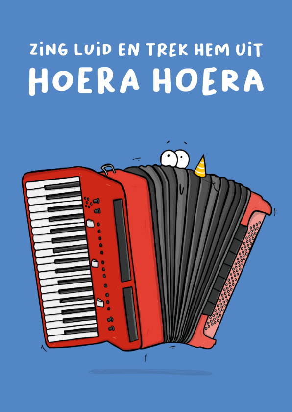 Verjaardagskaarten - Verjaardagskaart accordeon zing luid