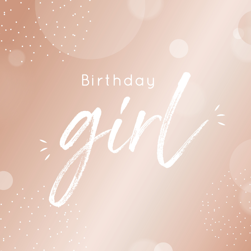 Verjaardagskaarten - Verjaardagskaart birthday girl in mooie blush kleur