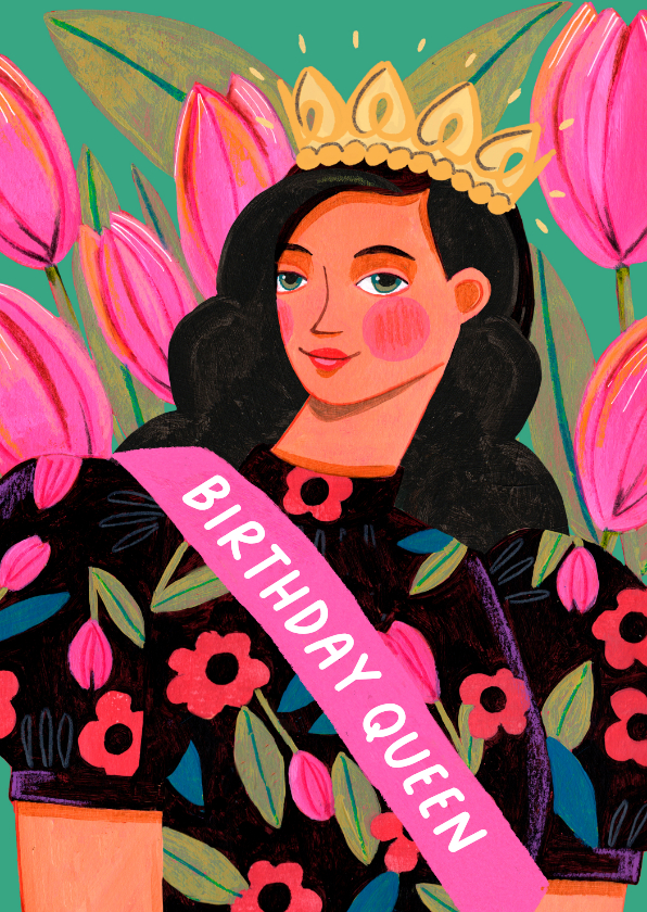 Verjaardagskaarten - Verjaardagskaart birthday queen