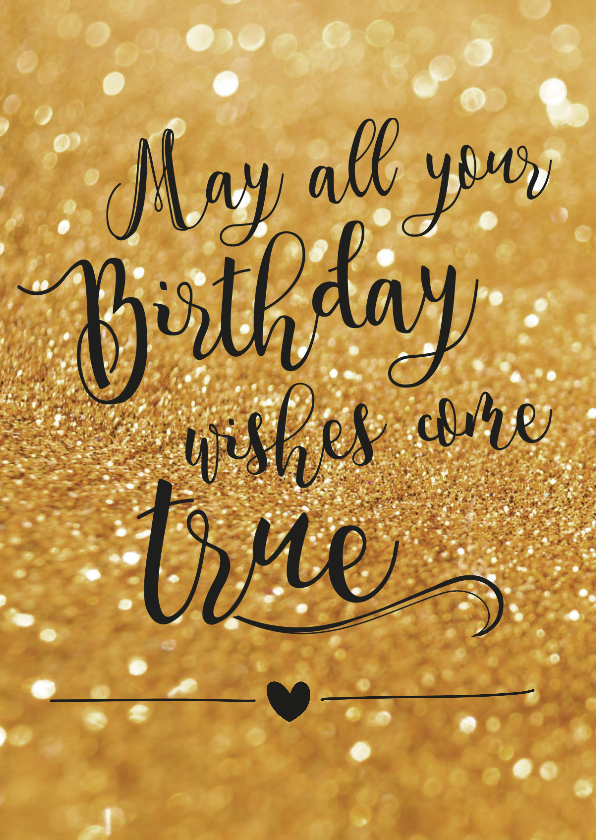 Verjaardagskaart Birthday wishes goud - Verjaardagskaarten Verjaardagskaarten - Verjaardagskaart Birthday wishes goud