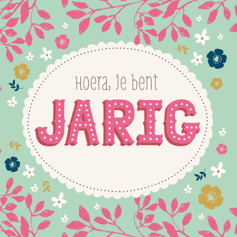 Verjaardagskaart Blad-99 - Verjaardagskaarten Verjaardagskaarten - Verjaardagskaart Blad-99