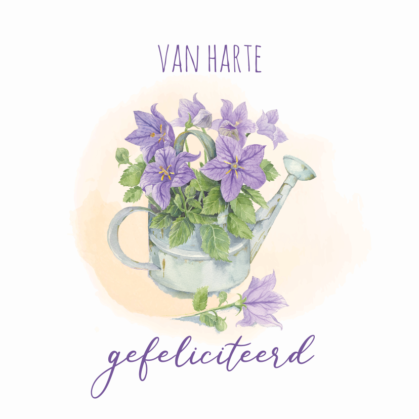 Verjaardagskaarten - Verjaardagskaart - Bloemen in gieter