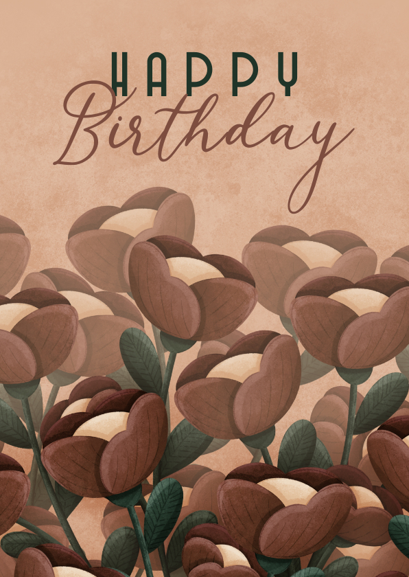 Verjaardagskaart bloemenveld Happy Birthday - Verjaardagskaarten Verjaardagskaarten - Verjaardagskaart bloemenveld Happy Birthday