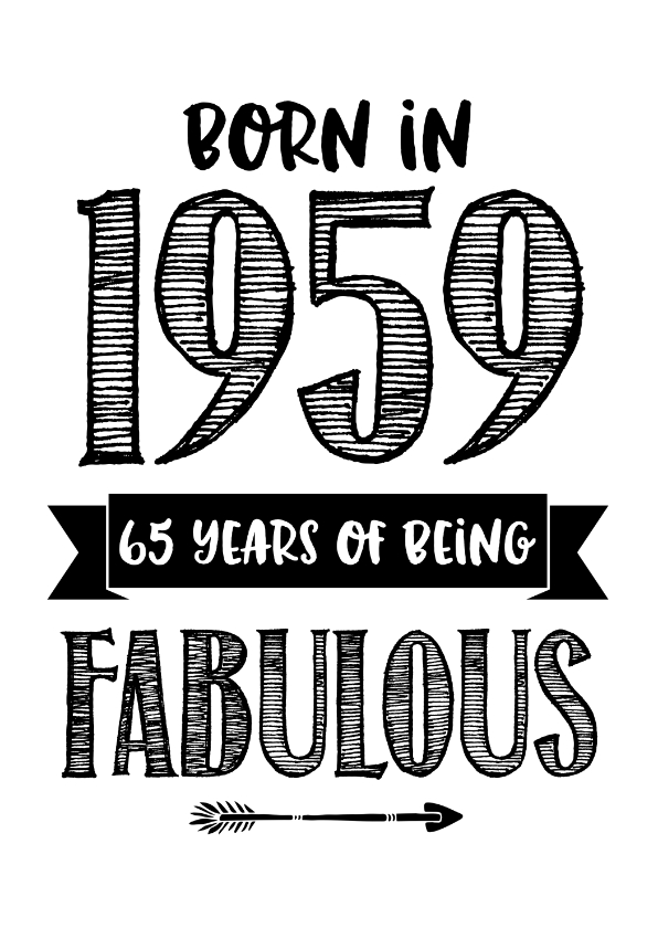 Verjaardagskaart born in 1959 65 years of Kaartje2go