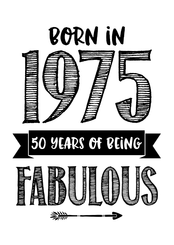 Verjaardagskaarten - Verjaardagskaart born in 1976 - 50 years of being fabulous