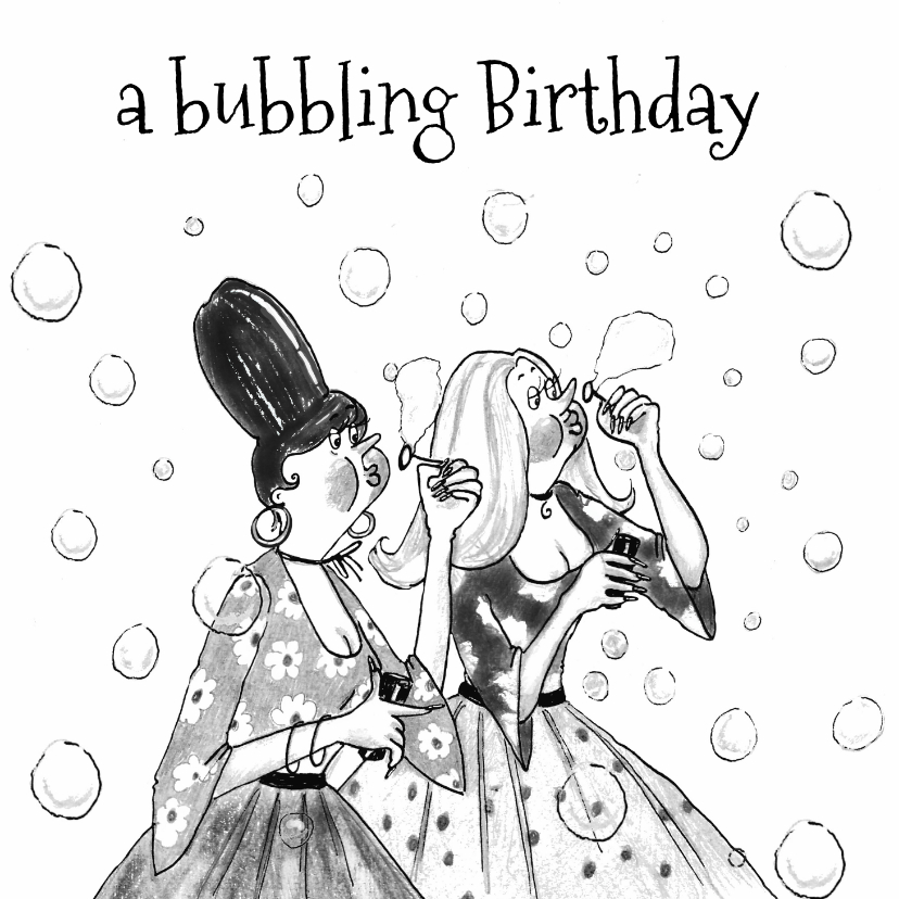 Verjaardagskaart bubbling birthday - Verjaardagskaarten Verjaardagskaarten - Verjaardagskaart bubbling birthday
