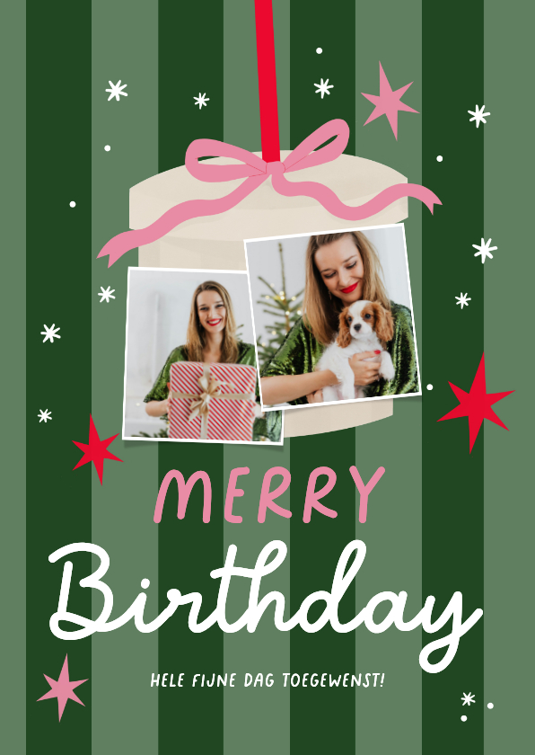 Verjaardagskaart cadeau sterren kerst merry birthday - Verjaardagskaarten Verjaardagskaarten - Verjaardagskaart cadeau sterren kerst merry birthday
