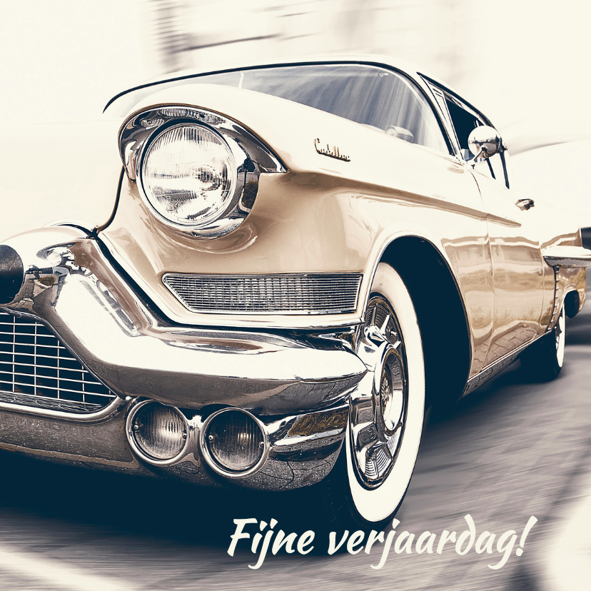 Verjaardagskaarten - Verjaardagskaart Cadillac retro