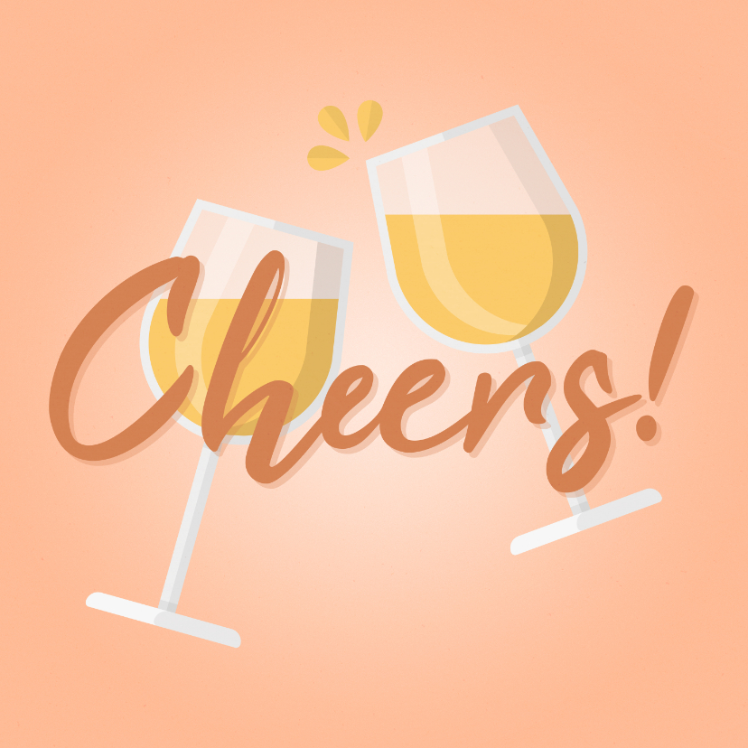 Verjaardagskaarten - Verjaardagskaart Cheers! met proostende wijnglazen
