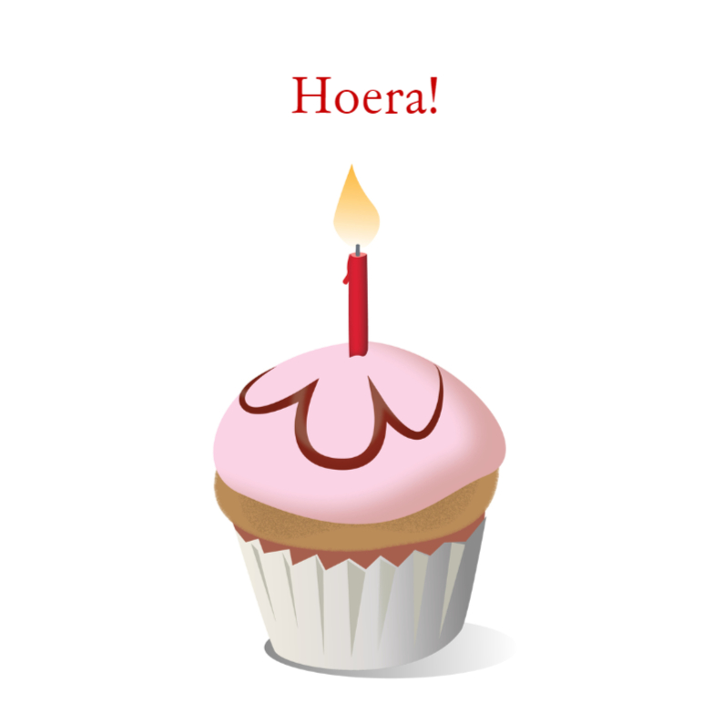 Verjaardagskaart Cupcake One - Verjaardagskaarten Verjaardagskaarten - Verjaardagskaart Cupcake One