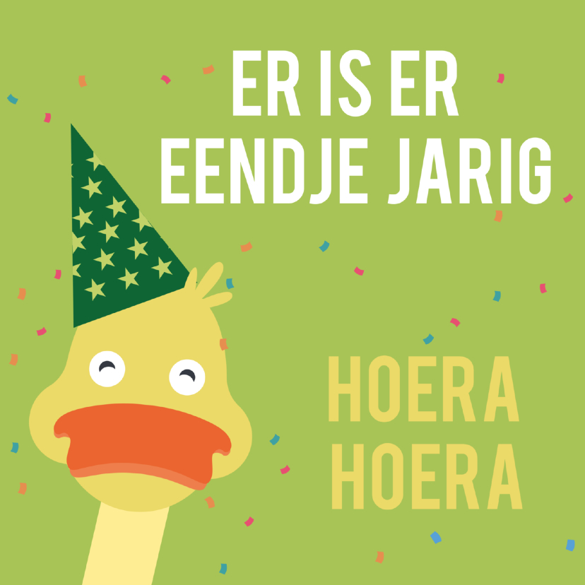 Verjaardagskaart eend jarig ME - Verjaardagskaarten Verjaardagskaarten - Verjaardagskaart eend jarig ME