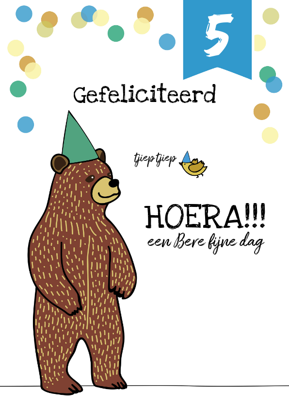 Verjaardagskaart felicitatie kind jongen beer - Verjaardagskaarten Verjaardagskaarten - Verjaardagskaart felicitatie kind jongen beer