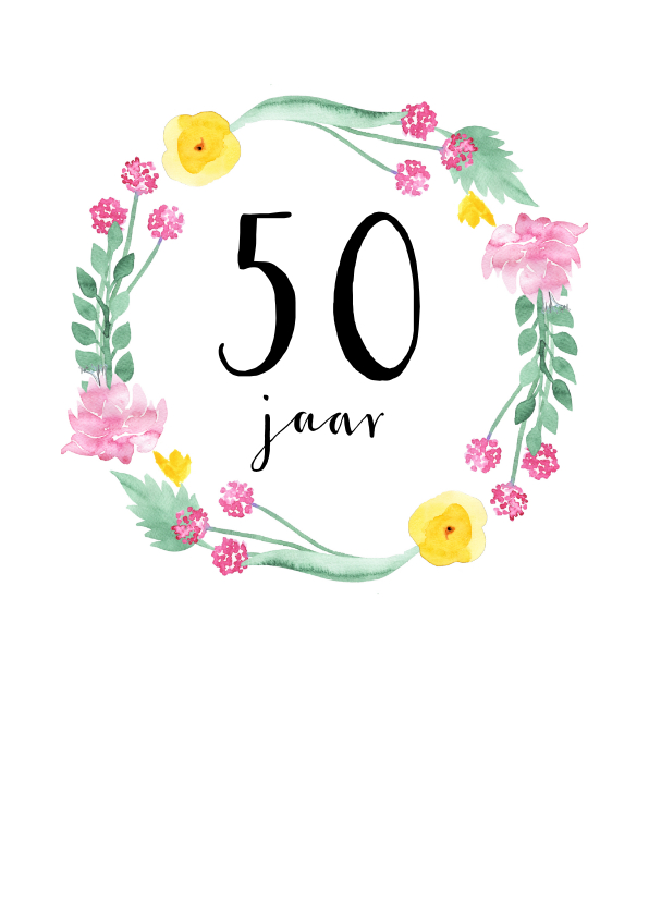 Verjaardagskaarten - Verjaardagskaart Flower, leeftijd aanpasbaar