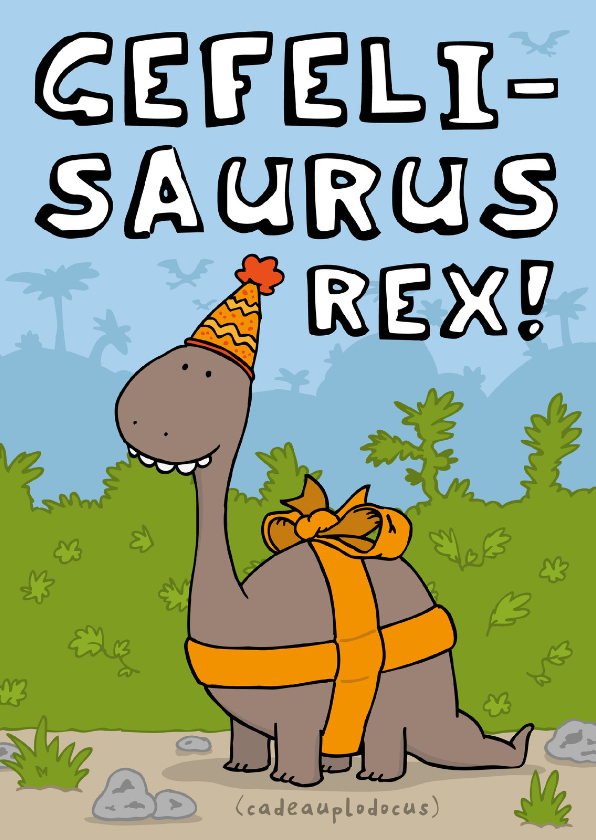 Verjaardagskaarten - Verjaardagskaart Gefelisaurus