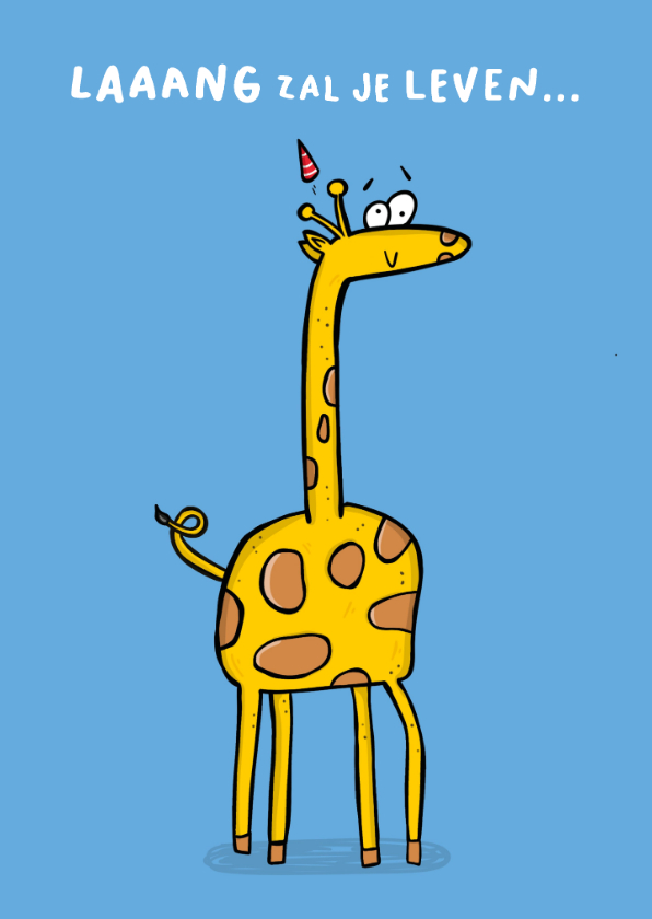 Verjaardagskaart giraffe laaaaang zal je leven! - Verjaardagskaarten Verjaardagskaarten - Verjaardagskaart giraffe laaaaang zal je leven!
