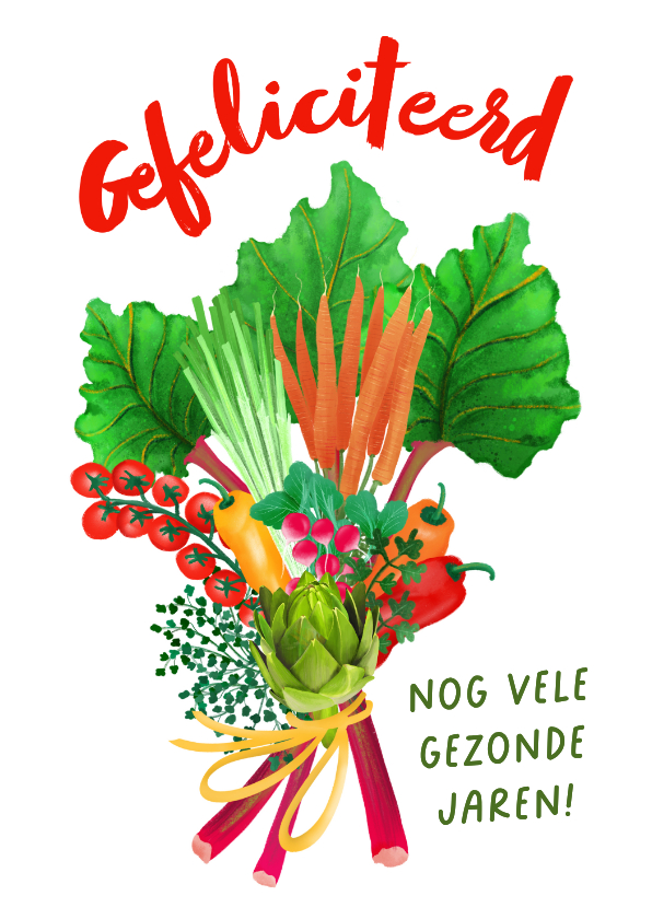 Verjaardagskaarten - Verjaardagskaart 'Groenten-boeket'