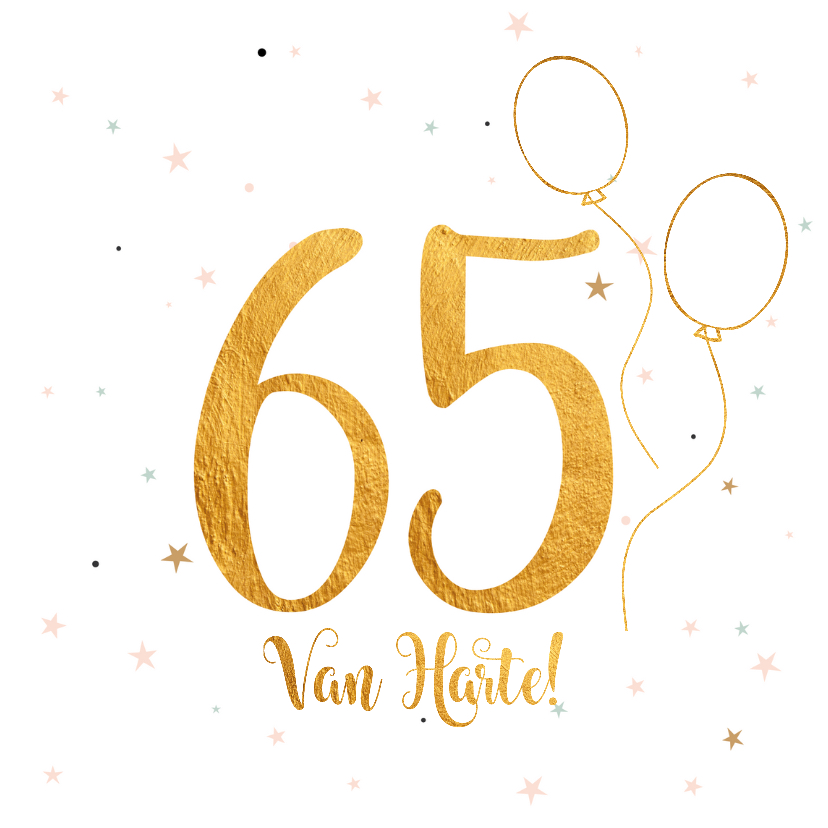Verjaardagskaarten - Verjaardagskaart happy 65 jaar