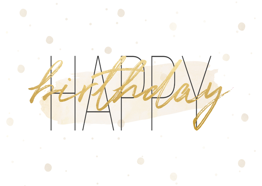 Verjaardagskaart 'Happy birthday' met confetti en waterverf - Verjaardagskaarten Verjaardagskaarten - Verjaardagskaart 'Happy birthday' met confetti en waterverf