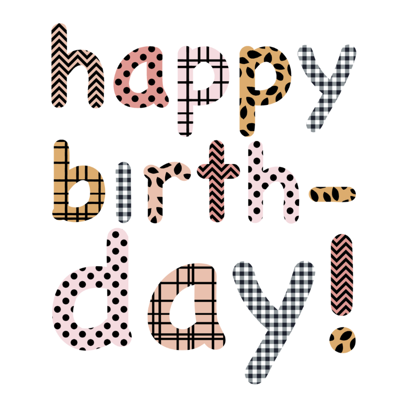 Verjaardagskaart happy birthday met patroon - Verjaardagskaarten Verjaardagskaarten - Verjaardagskaart happy birthday met patroon