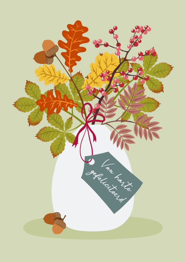Verjaardagskaart - Herfstboeket - Verjaardagskaarten Verjaardagskaarten - Verjaardagskaart - Herfstboeket