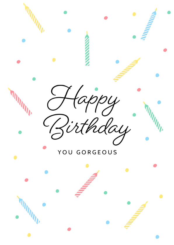 Verjaardagskaart hip vrolijk kaarsjes happy birthday - Verjaardagskaarten Verjaardagskaarten - Verjaardagskaart hip vrolijk kaarsjes happy birthday