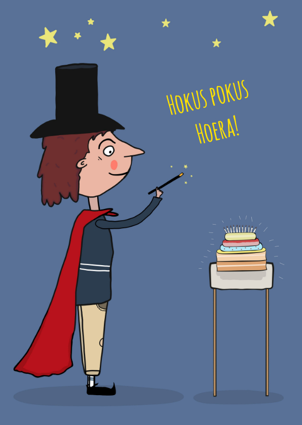 Verjaardagskaart Hokus Pokus! - Verjaardagskaarten Verjaardagskaarten - Verjaardagskaart Hokus Pokus!