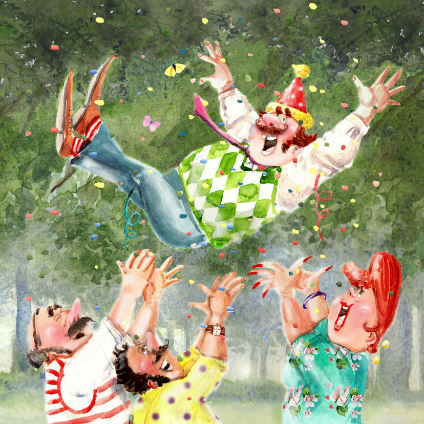 Verjaardagskaarten - Verjaardagskaart hoog in de lucht