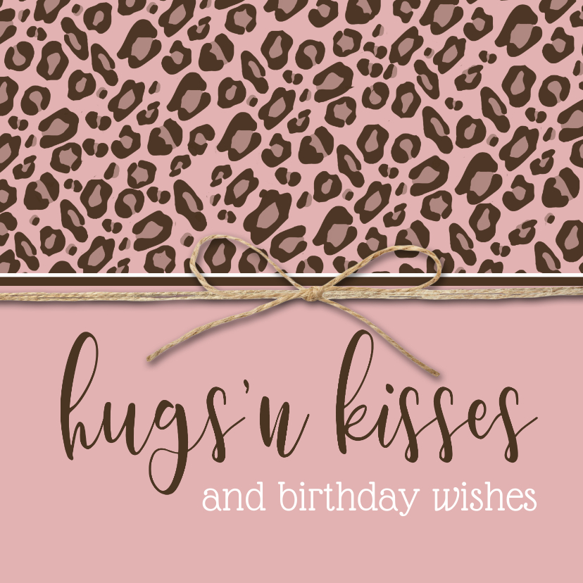 Verjaardagskaarten - Verjaardagskaart hugs 'n kisses