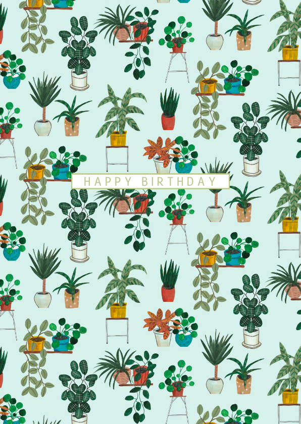 Verjaardagskaart huis planten - Verjaardagskaarten Verjaardagskaarten - Verjaardagskaart huis planten