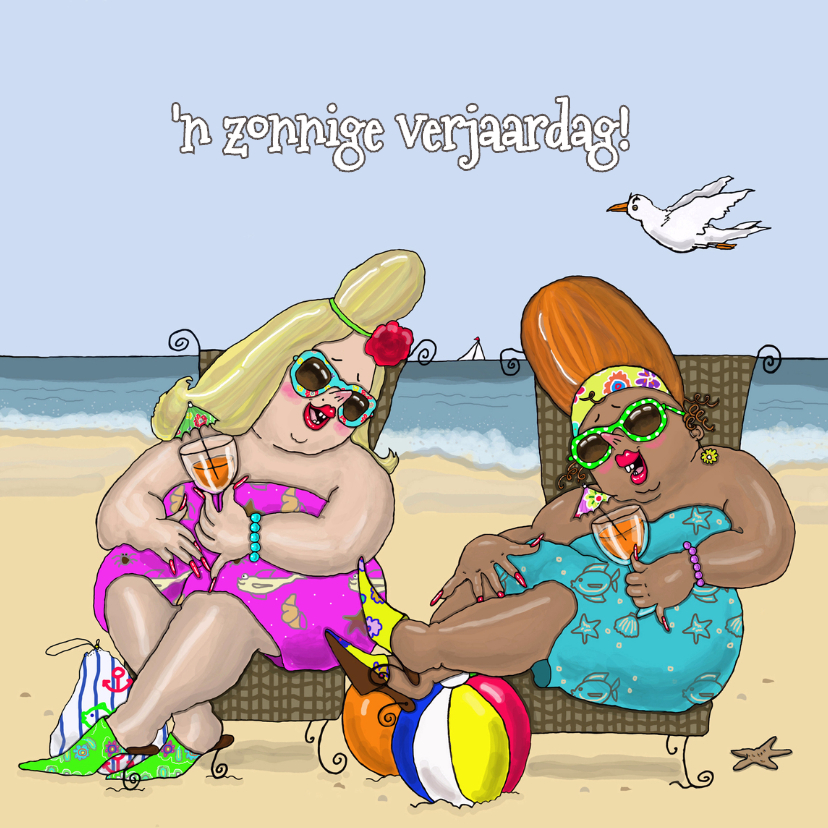 Verjaardagskaart In de zon - Verjaardagskaarten Verjaardagskaarten - Verjaardagskaart In de zon