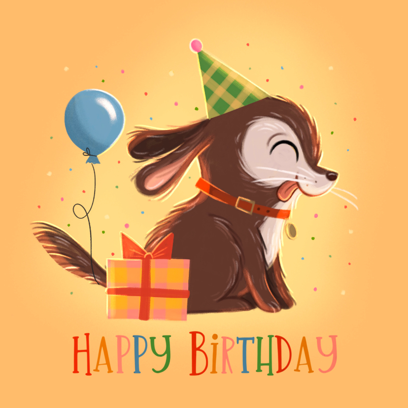 Verjaardagskaarten - Verjaardagskaart jarige kleine puppy