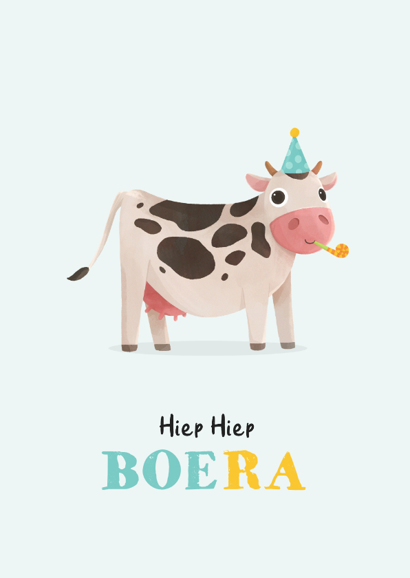 Verjaardagskaart kind grappig humor koe dier boerderij - Verjaardagskaarten Verjaardagskaarten - Verjaardagskaart kind grappig humor koe dier boerderij