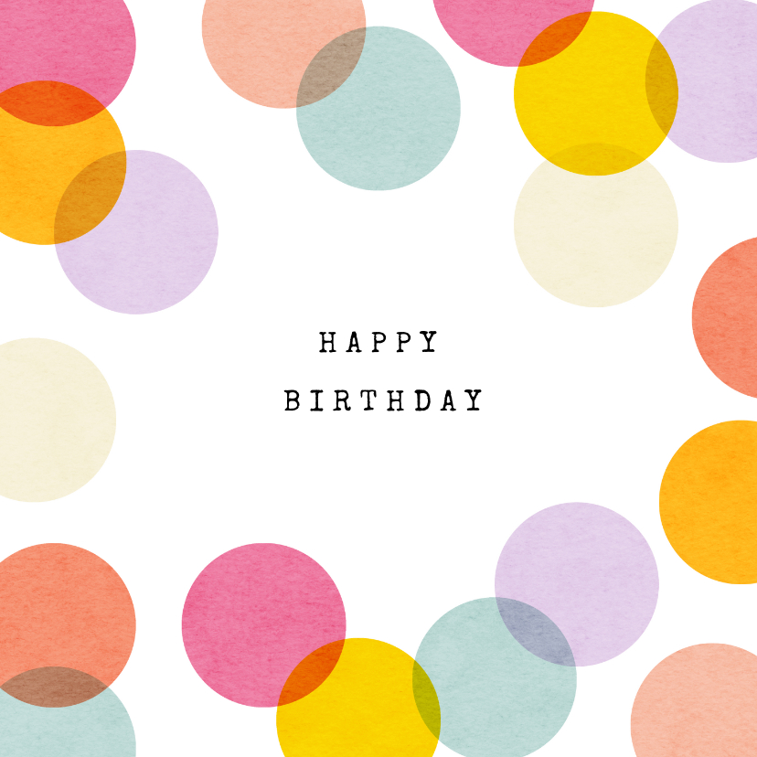 Verjaardagskaart kleurrijk confetti happy birthday - Verjaardagskaarten Verjaardagskaarten - Verjaardagskaart kleurrijk confetti happy birthday