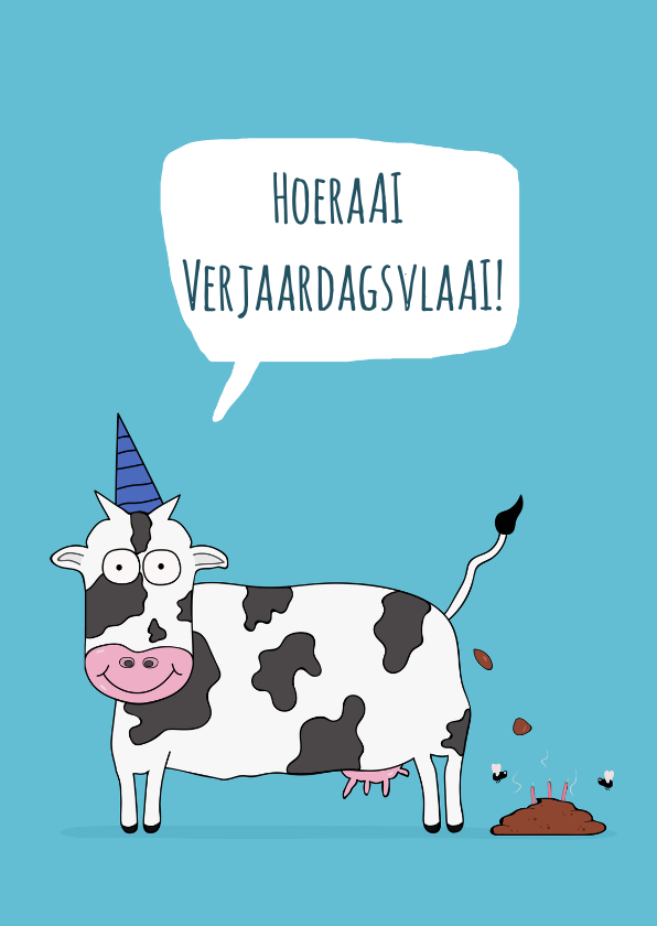 Verjaardagskaart Koeienvla(ai)! - Verjaardagskaarten Verjaardagskaarten - Verjaardagskaart Koeienvla(ai)!