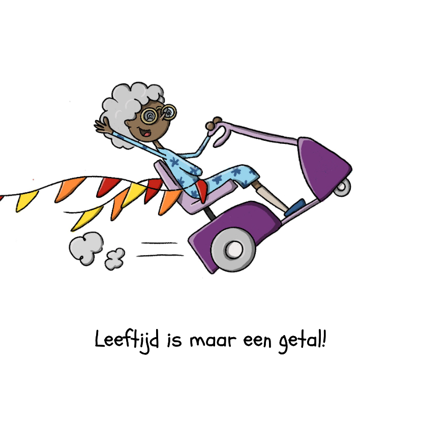 Verjaardagskaarten - Verjaardagskaart leeftijd is maar een getal 