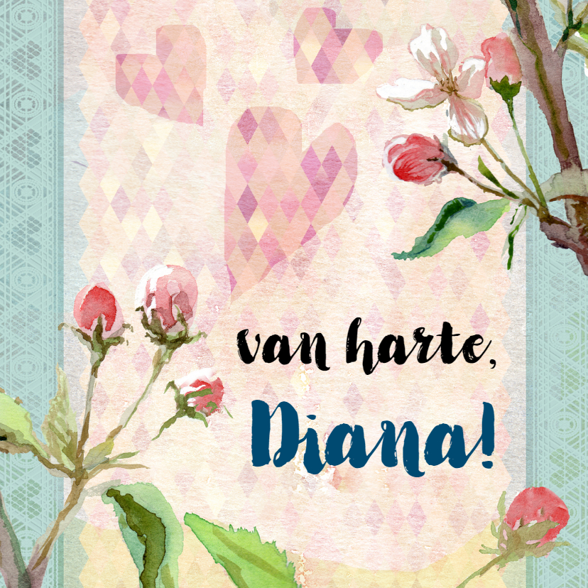 Verjaardagskaart, lente bloesem - Verjaardagskaarten Verjaardagskaarten - Verjaardagskaart, lente bloesem