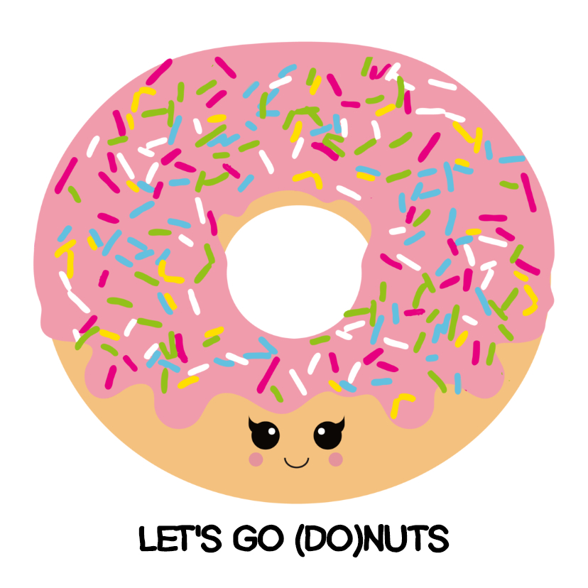Verjaardagskaart let's go donuts - Verjaardagskaarten Verjaardagskaarten - Verjaardagskaart let's go donuts