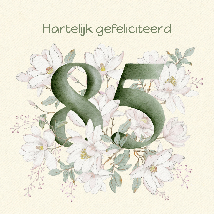 Verjaardagskaarten - Verjaardagskaart Magnolia 85 jaar