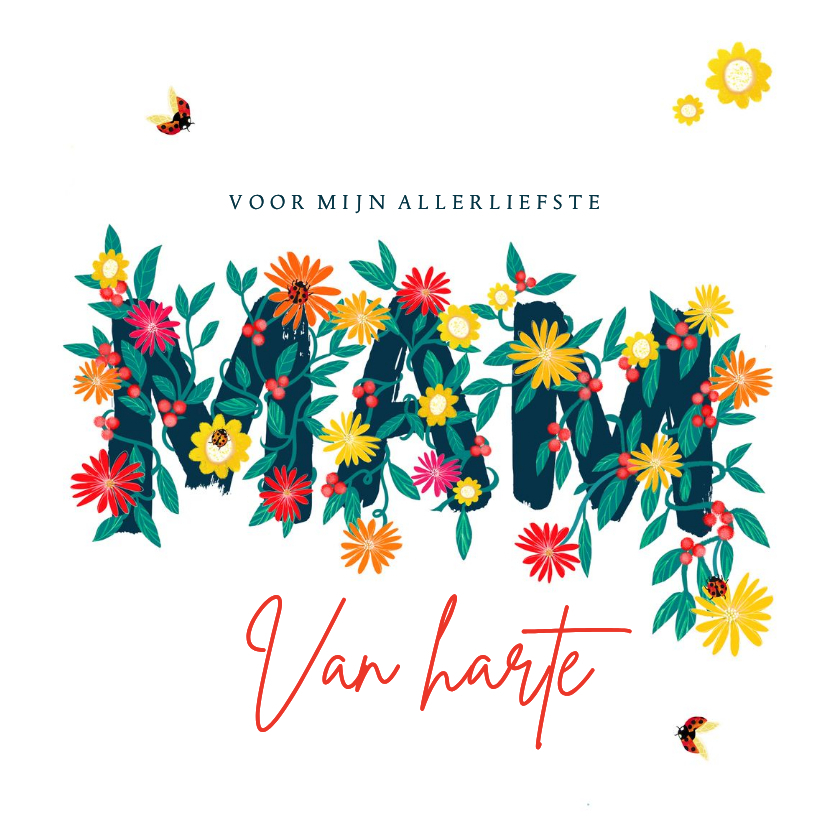 Verjaardagskaart mam met bloemen - Verjaardagskaarten Verjaardagskaarten - Verjaardagskaart mam met bloemen