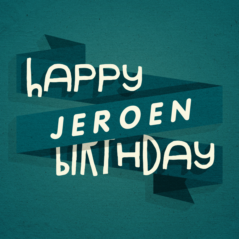 Verjaardagskaart man happy birthday banner met naam - Verjaardagskaarten Verjaardagskaarten - Verjaardagskaart man happy birthday banner met naam