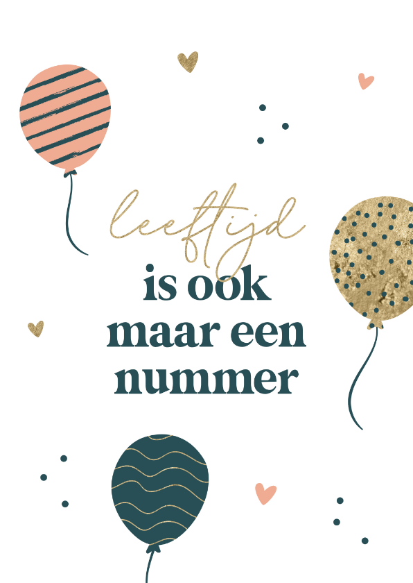 Verjaardagskaarten - Verjaardagskaart met ballonnen met patroon