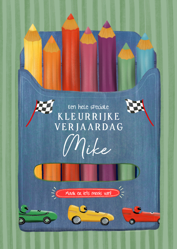 Verjaardagskaarten - Verjaardagskaart met doosje potloden