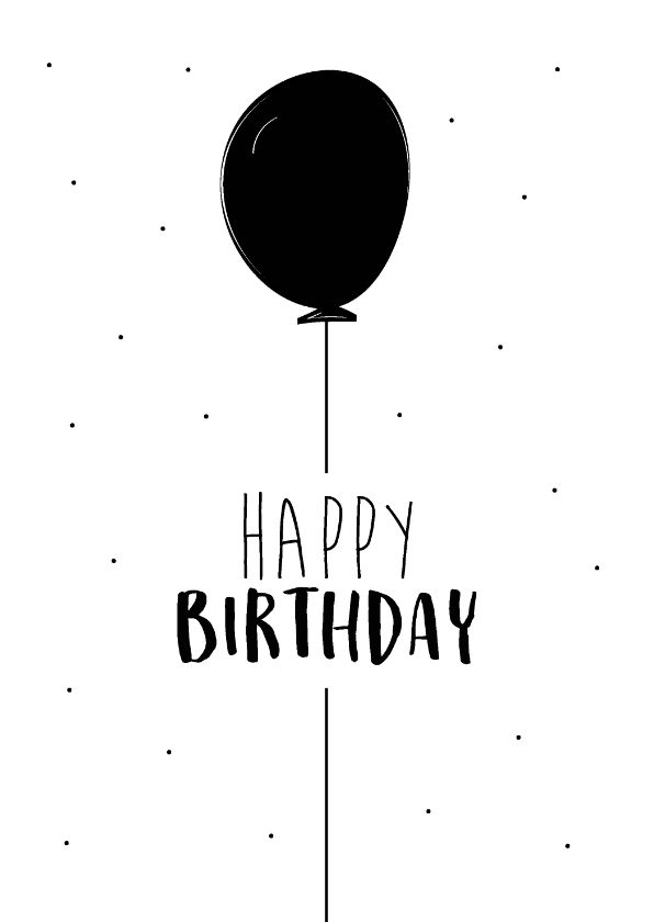 Verjaardagskaarten - Verjaardagskaart met hippe illustratie van een ballon